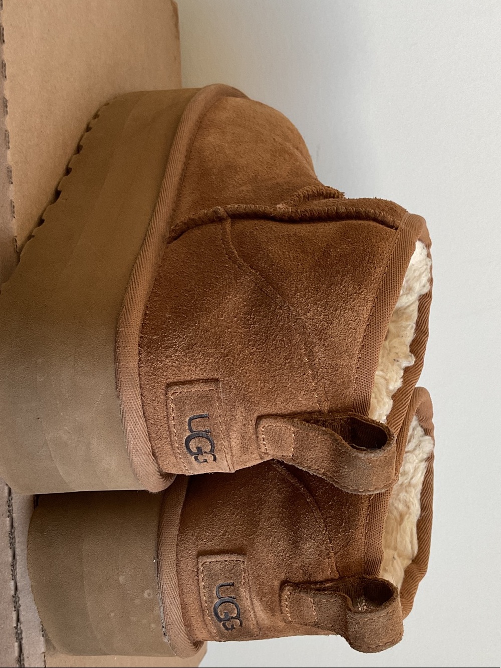 UGG Classic Short Shearling-Lined Booties in Chestnut - Picture 4 of 5
